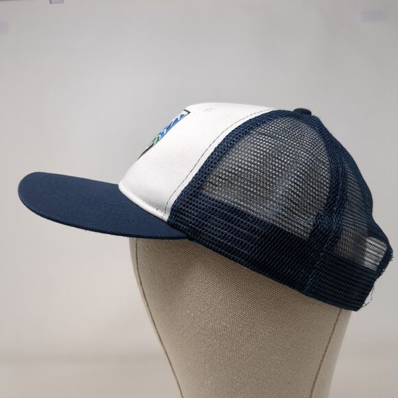 The Authentic T-Shirt Company Snapback Trucker Hat Blue OSFA Adjustable Meshback - Picture 4 of 8